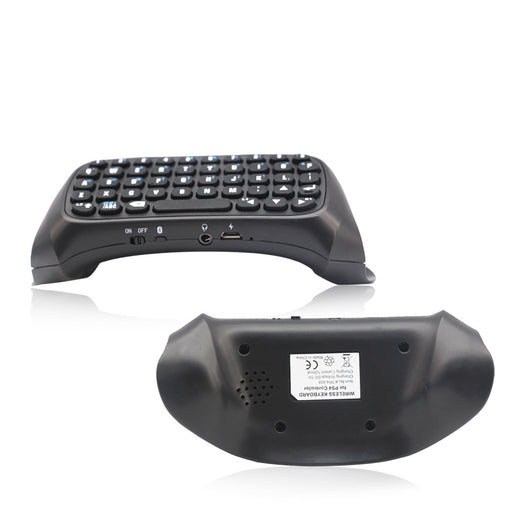 Black Bluetooth gamepad keyboard attachment for PS4 controllers, featuring a full QWERTY layout for easy text input. - Image 9