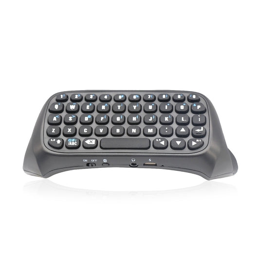 Black Bluetooth gamepad keyboard attachment for PS4 controllers, featuring a full QWERTY layout for easy text input. - Image 10