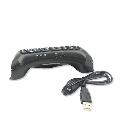 Black Bluetooth gamepad keyboard attachment for PS4 controllers, featuring a full QWERTY layout for easy text input. - Image 11