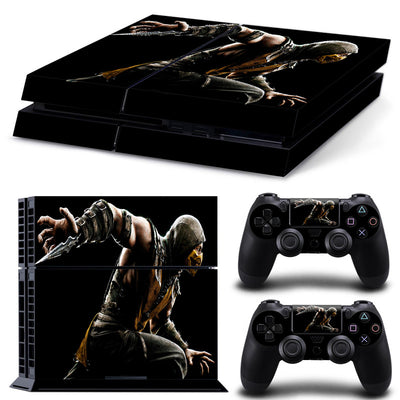 Camouflage skin set for PS4 console and two controllers, featuring a green, brown, and black textured pattern. - Image 27