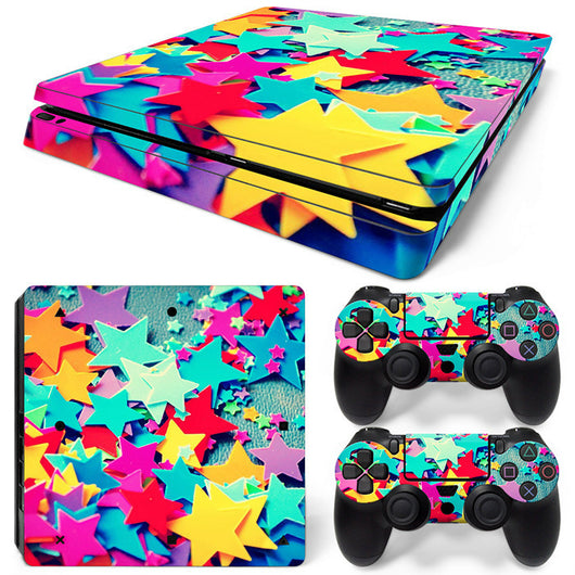 Hot pink and black leopard print skin set for PS4 Slim console and two controllers. - Image 34