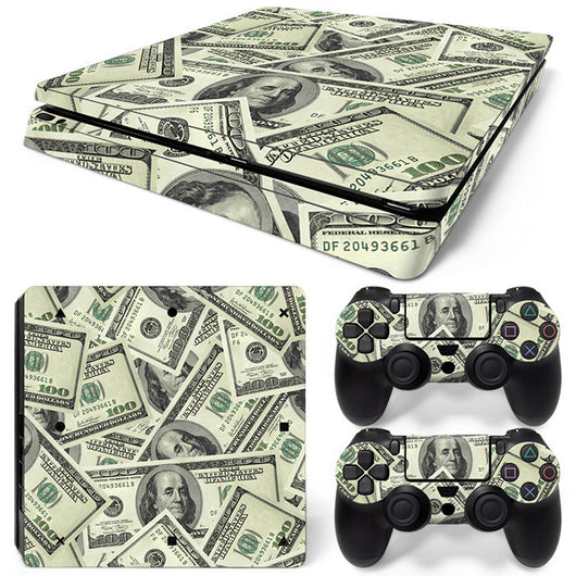 Hot pink and black leopard print skin set for PS4 Slim console and two controllers. - Image 49