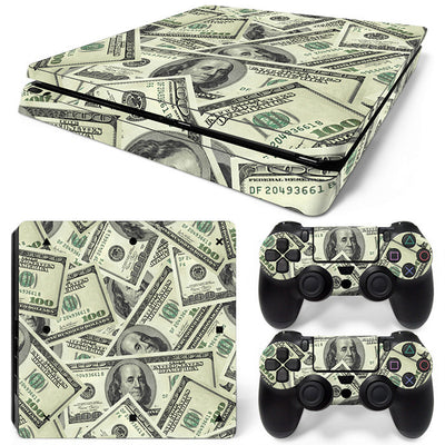Hot pink and black leopard print skin set for PS4 Slim console and two controllers. - Image 49