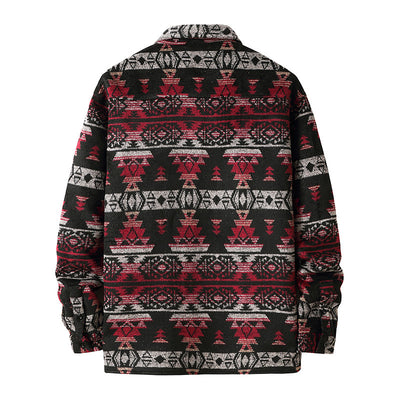 Chaqueta Camisa de Lana a Cuadros Estilo Étnico para Hombre - Image 12