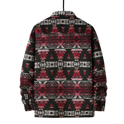 Chaqueta Camisa de Lana a Cuadros Estilo Étnico para Hombre - Image 14