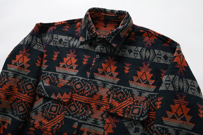 Chaqueta Camisa de Lana a Cuadros Estilo Étnico para Hombre - Image 19