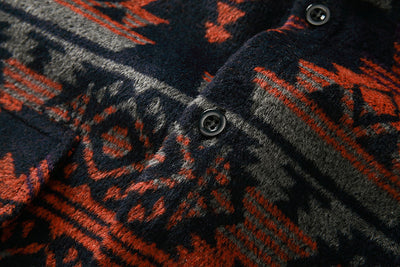 Chaqueta Camisa de Lana a Cuadros Estilo Étnico para Hombre - Image 21