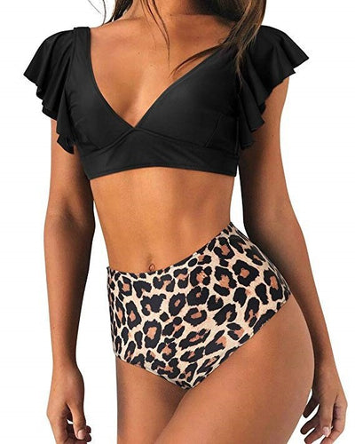 Bikini Estampado Leopardo Cintura Alta Dividido Dos Piezas - Image 7