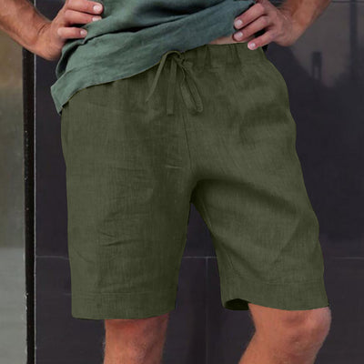 Pantalones Cortos de Lino con Cordón y Múltiples Bolsillos - Image 12