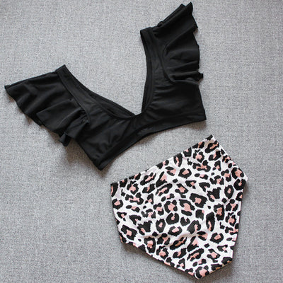 Bikini Estampado Leopardo Cintura Alta Dividido Dos Piezas - Image 10