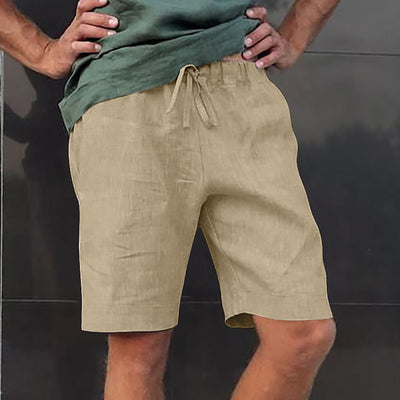 Pantalones Cortos de Lino con Cordón y Múltiples Bolsillos - Image 15