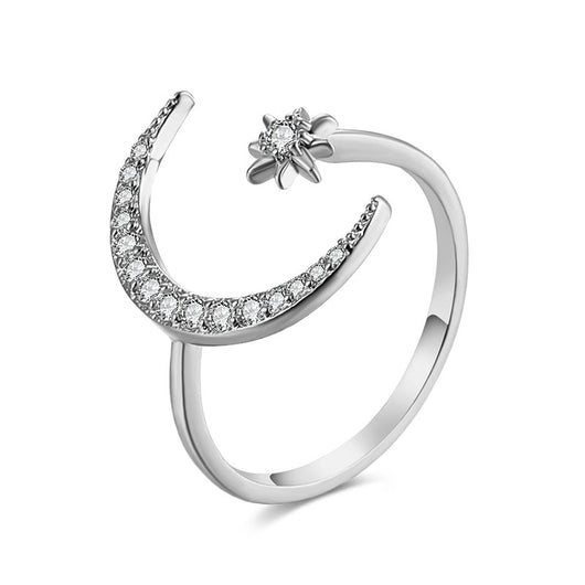 Anillos de Moda Europeos y Americanos con Estrellas y Luna de Circonia - Image 17