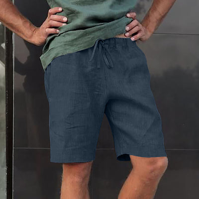 Pantalones Cortos de Lino con Cordón y Múltiples Bolsillos - Image 16