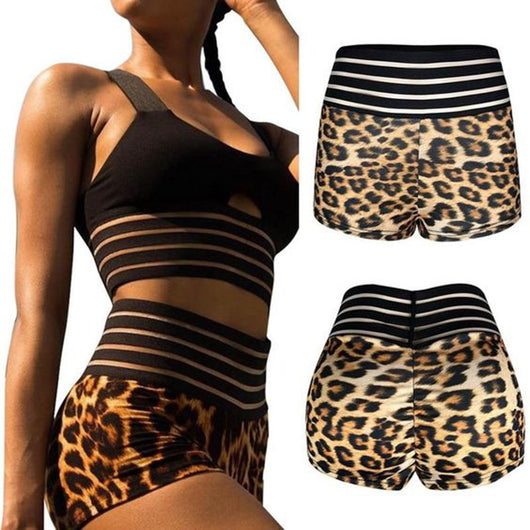Traje de Baño Estampado Leopardo de Cintura Alta con Abertura Lateral - Image 11