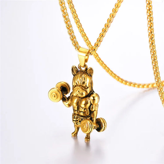 Cadena para Hombre Acero Inoxidable 316L Bulldog Francés Estilo Statement - Image 6