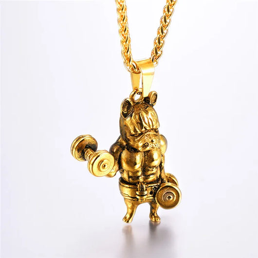 Cadena para Hombre Acero Inoxidable 316L Bulldog Francés Estilo Statement - Image 9