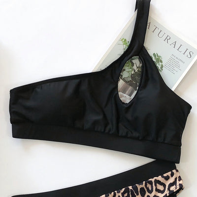 Bikini Estampado Leopardo con Diseño Asimétrico - Image 14