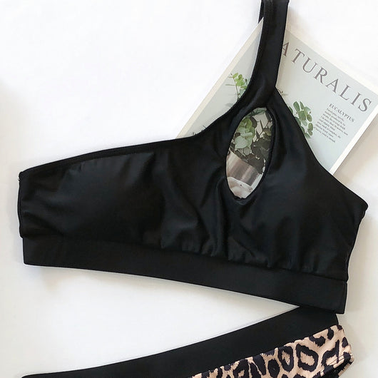 Bikini Estampado Leopardo con Diseño Asimétrico - Image 14