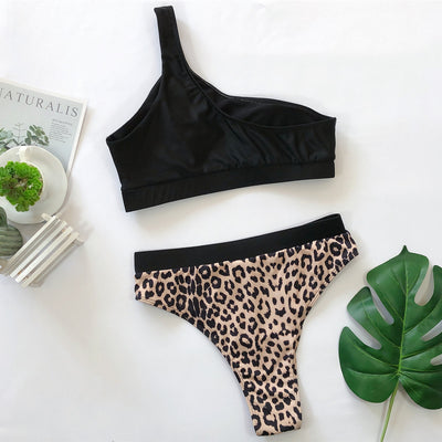 Bikini Estampado Leopardo con Diseño Asimétrico - Image 15