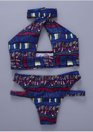 Bikini de Rayas con Diseño Cruzado para Mujer - Image 8