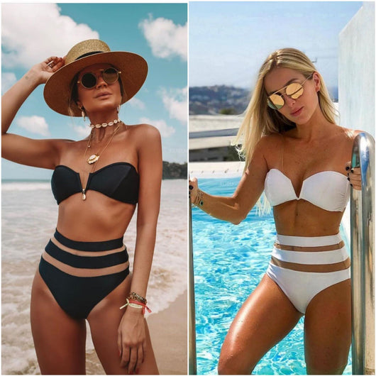 Bikini Escotado con Malla - Diseño Split Moderno - Image 5