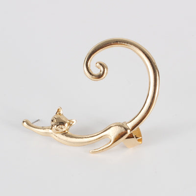 Arete Individual de Gato Punk con Ear Cuff Integrado - Image 12