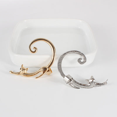 Arete Individual de Gato Punk con Ear Cuff Integrado - Image 15