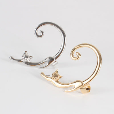 Arete Individual de Gato Punk con Ear Cuff Integrado - Image 16