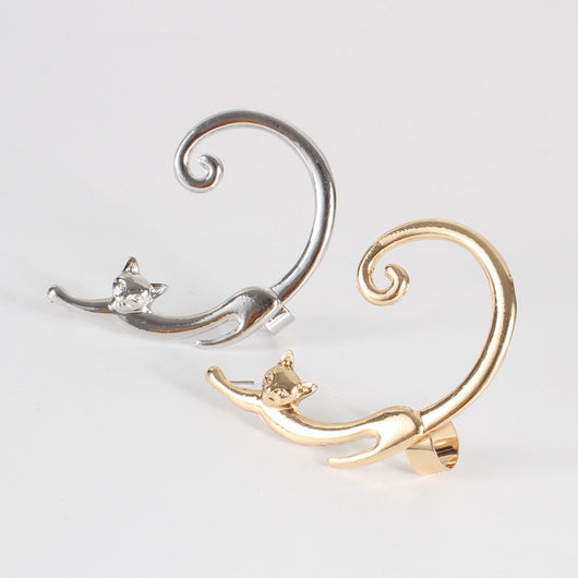 Arete Individual de Gato Punk con Ear Cuff Integrado - Image 16