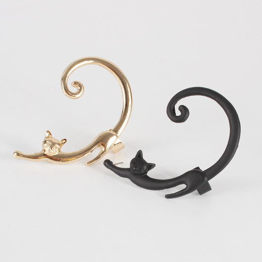 Arete Individual de Gato Punk con Ear Cuff Integrado - Image 17