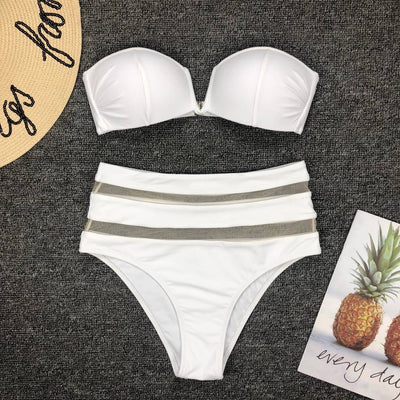 Bikini Escotado con Malla - Diseño Split Moderno - Image 13