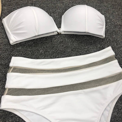 Bikini Escotado con Malla - Diseño Split Moderno - Image 14