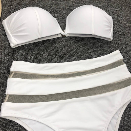 Bikini Escotado con Malla - Diseño Split Moderno - Image 14