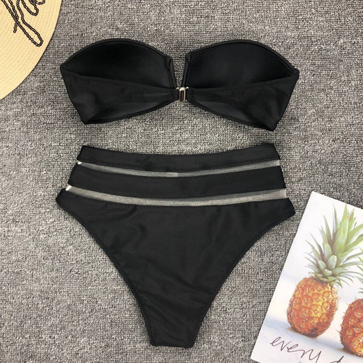 Bikini Escotado con Malla - Diseño Split Moderno - Image 17