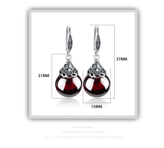Pendientes Vintage de Granate Redondo - Image 10