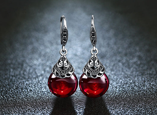 Pendientes Vintage de Granate Redondo - Image 12