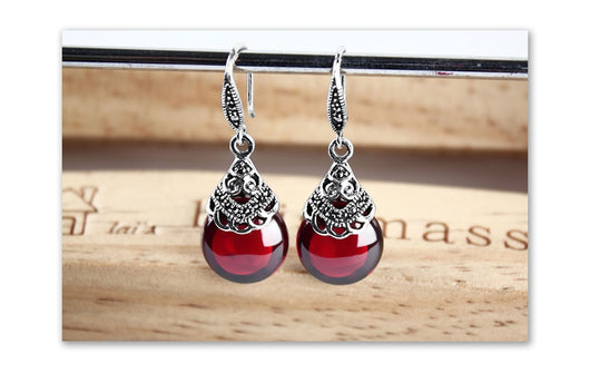 Pendientes Vintage de Granate Redondo - Image 14