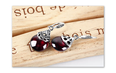 Pendientes Vintage de Granate Redondo - Image 16