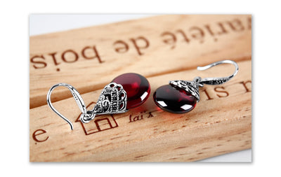 Pendientes Vintage de Granate Redondo - Image 17