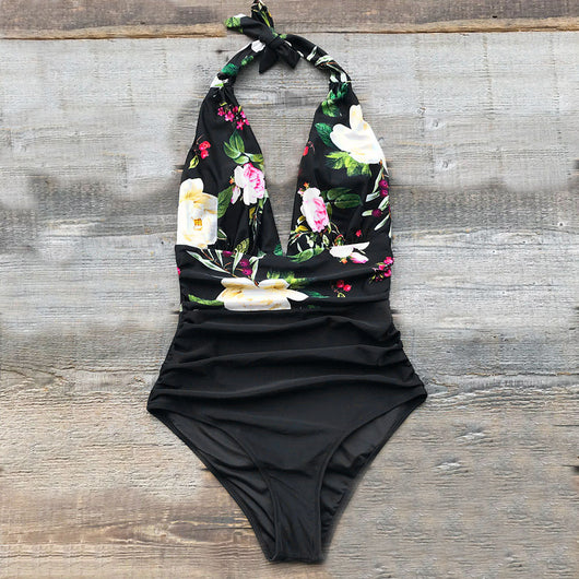 Traje de Baño Enterizo Estampado Espalda Descubierta Talla Grande - Image 6