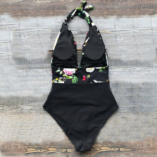 Traje de Baño Enterizo Estampado Espalda Descubierta Talla Grande - Image 7