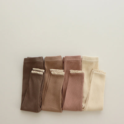 Leggings Elásticos para Niña con Ribete de Encaje - Image 7