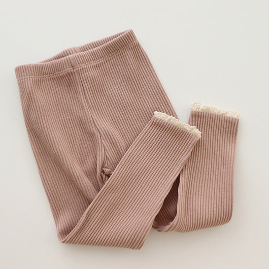 Leggings Elásticos para Niña con Ribete de Encaje - Image 11