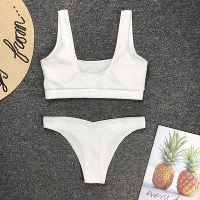 Bikini Deportivo de Corte Alto con Diseño Sólido y Detalles Explosivos - Image 13