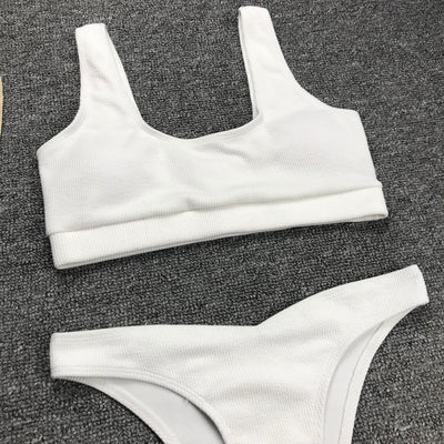 Bikini Deportivo de Corte Alto con Diseño Sólido y Detalles Explosivos - Image 14