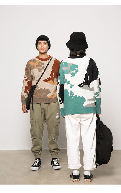 Abrigo Suelto Unisex Estilo Camuflaje Retro Japonés - Suéter para Parejas Otoño - Image 7