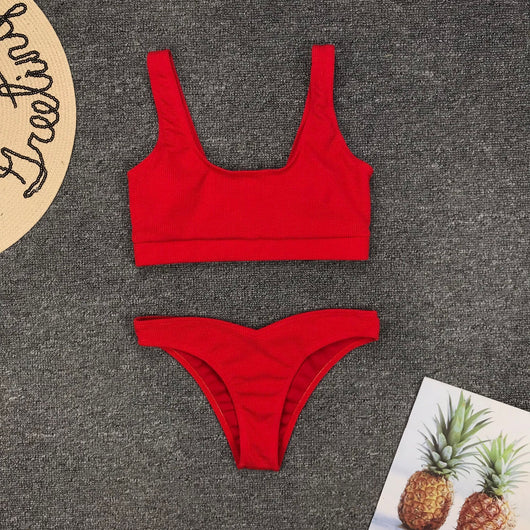 Bikini Deportivo de Corte Alto con Diseño Sólido y Detalles Explosivos - Image 15