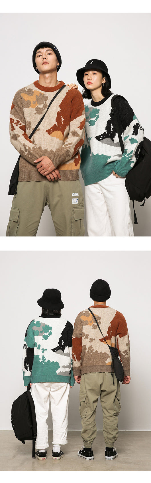Abrigo Suelto Unisex Estilo Camuflaje Retro Japonés - Suéter para Parejas Otoño - Image 9
