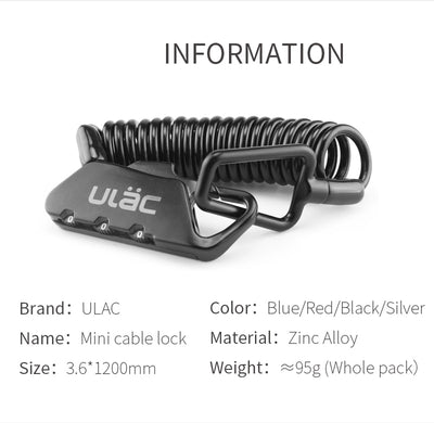 Candado de Código Universal con Cable de Seguridad para Casco de Moto - Image 4