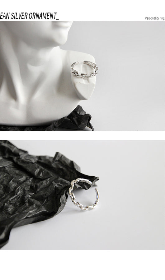 Anillo Abierto de Cadena Fina Calada para Mujer - Image 15